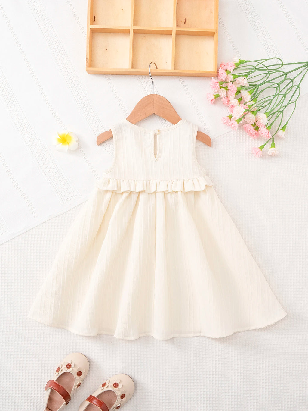 Girls Ruffle Hem Casual Dress