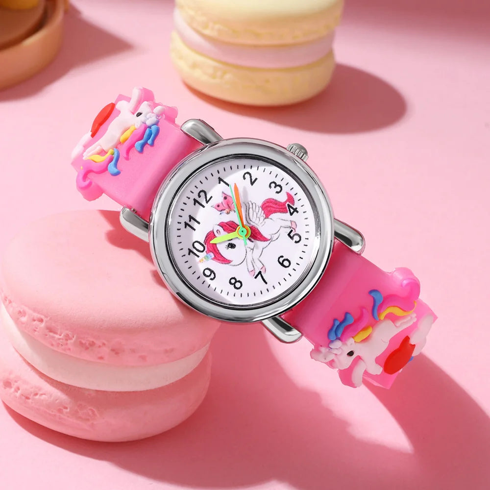 Cute Unicorn Children's watch Candy color Silicone band Cartoon watch