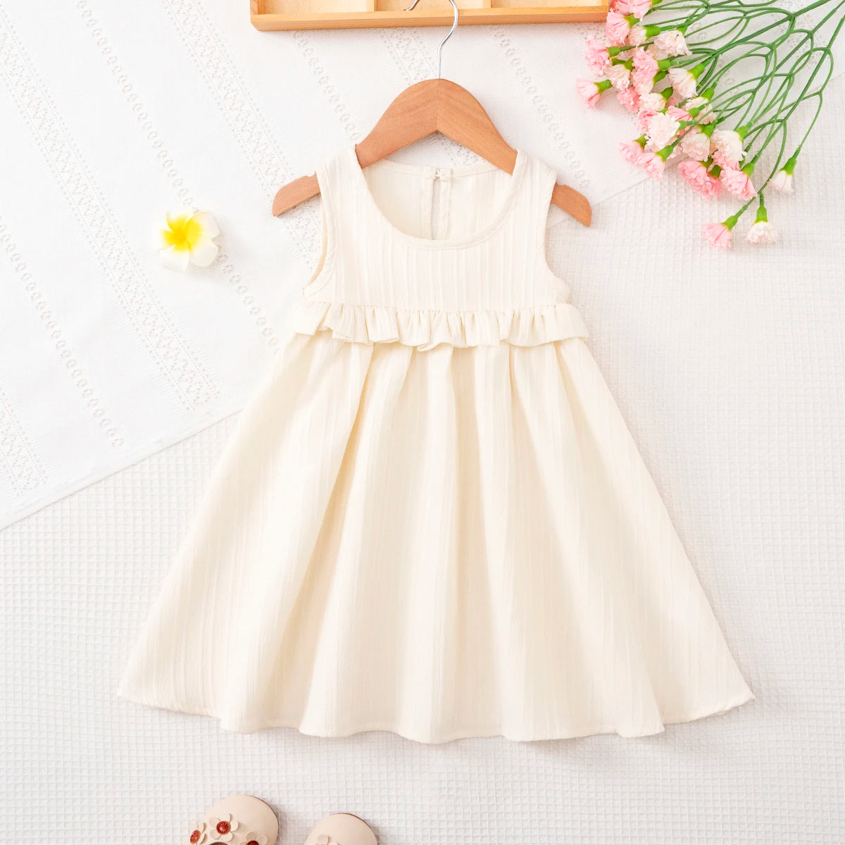 Girls Ruffle Hem Casual Dress