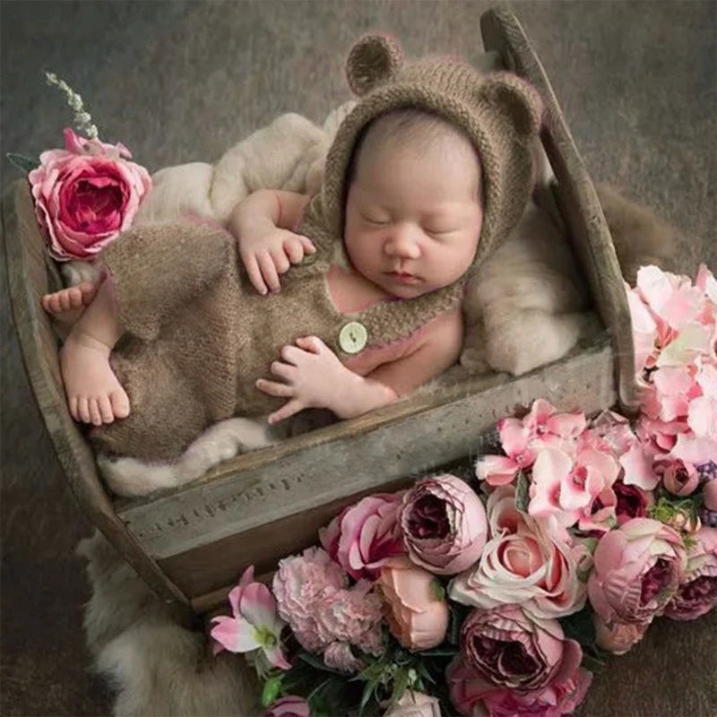 Newborn Bear Hat Romper Outfit