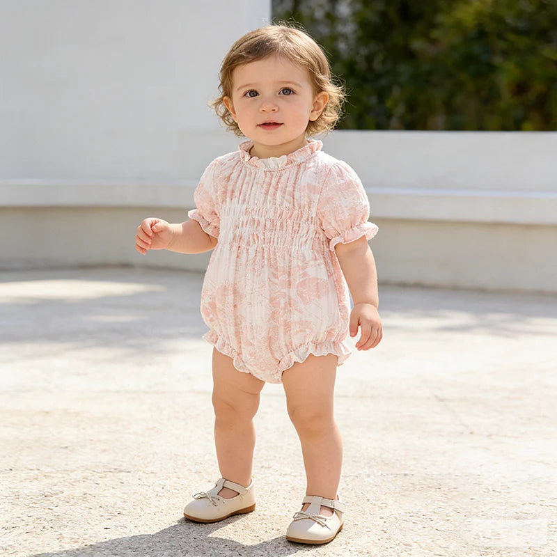Baby Girls Cotton Print Jumpsuit