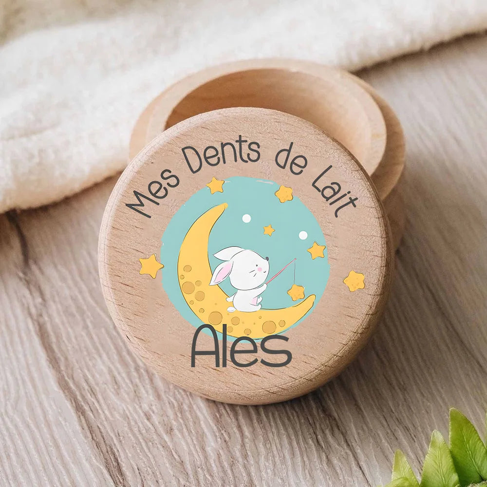 Wooden Baby Tooth Trinket Box