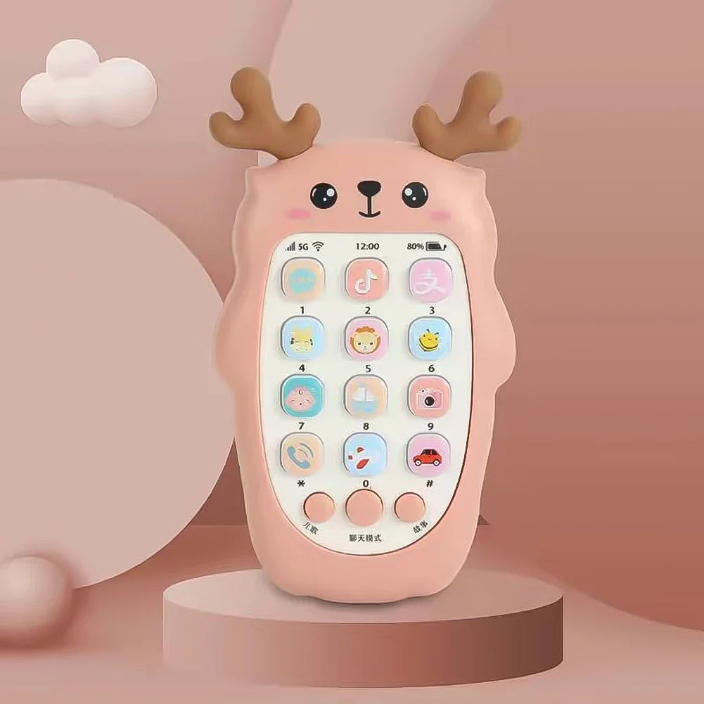 Cartoon Baby Phone Toy with Music & Teether
