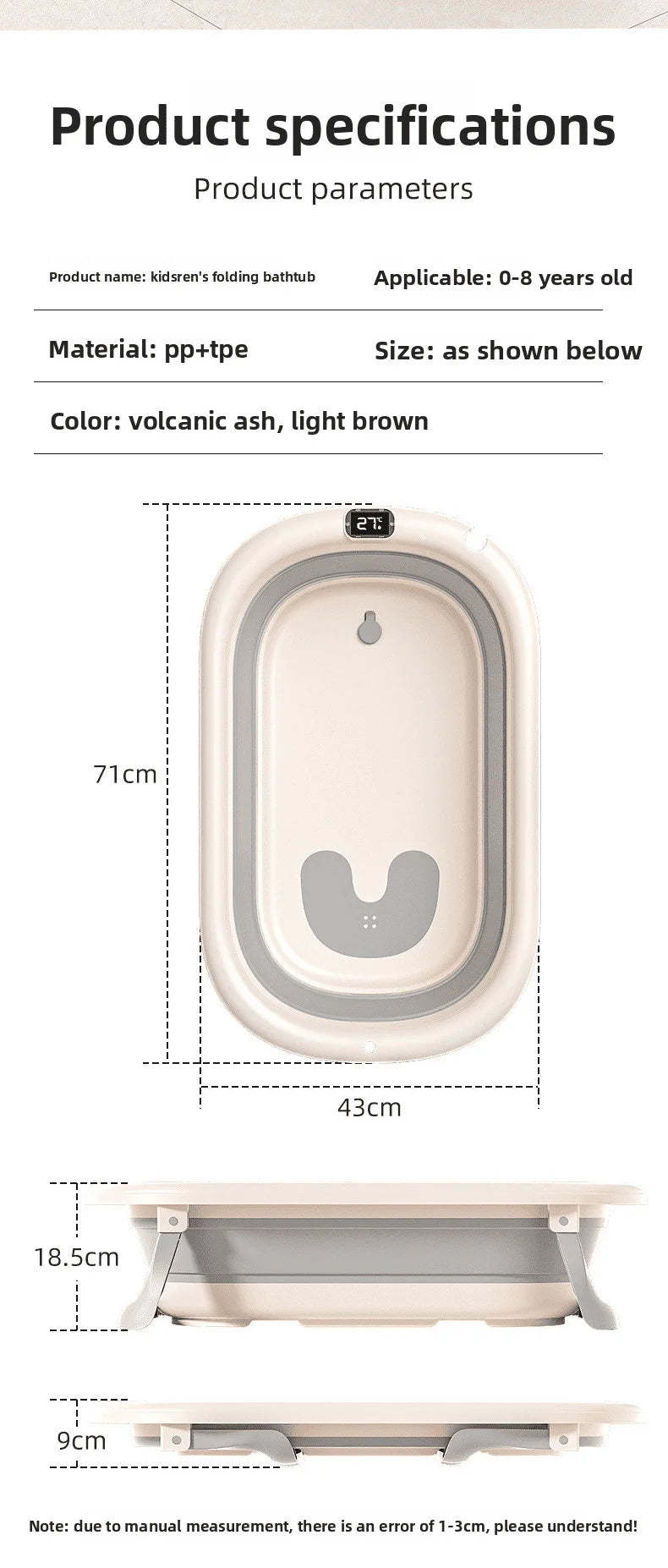 Smart Foldable Baby Bathtub