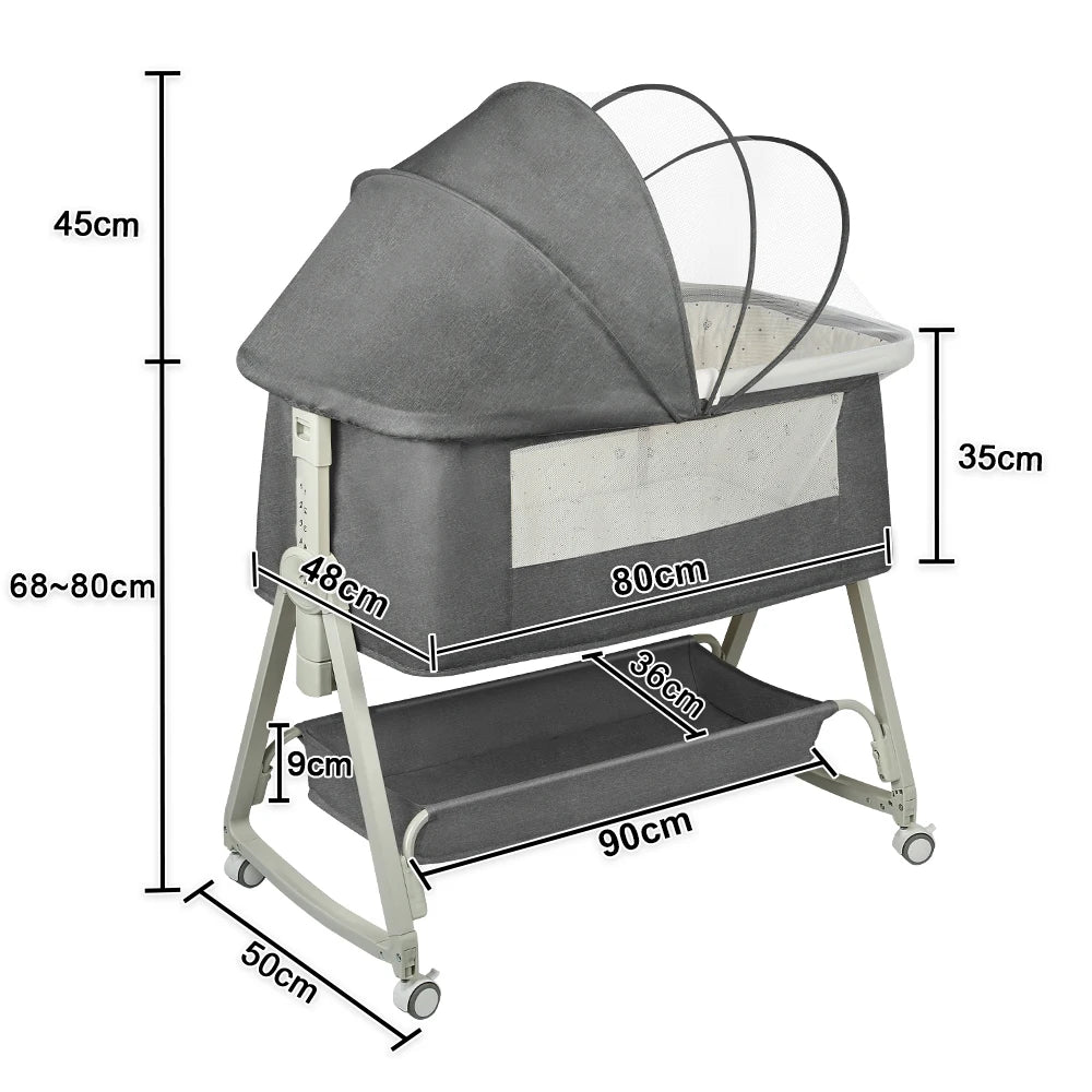 Baby Crib with Mattress & Wheels