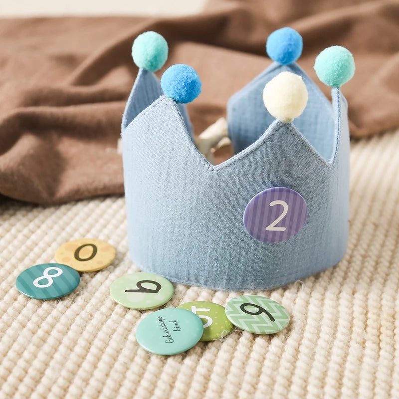 Baby Birthday Crown Hat Set