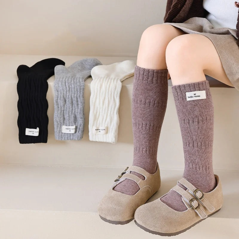 Retro Cotton Knee High Girls Socks