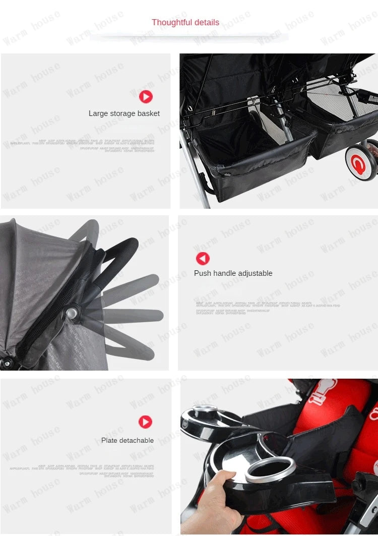 Foldable Twin Baby Stroller