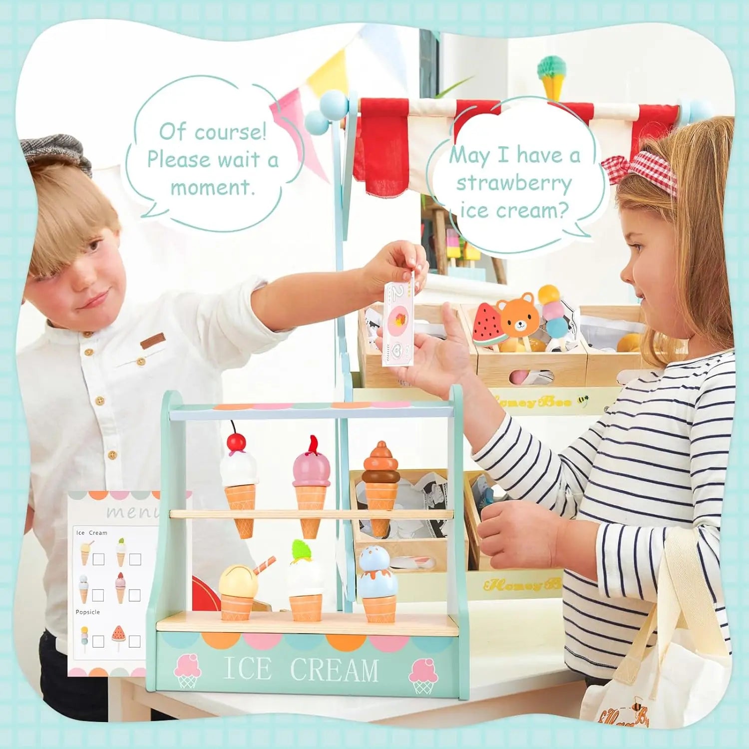 Wooden Ice Cream Play Set