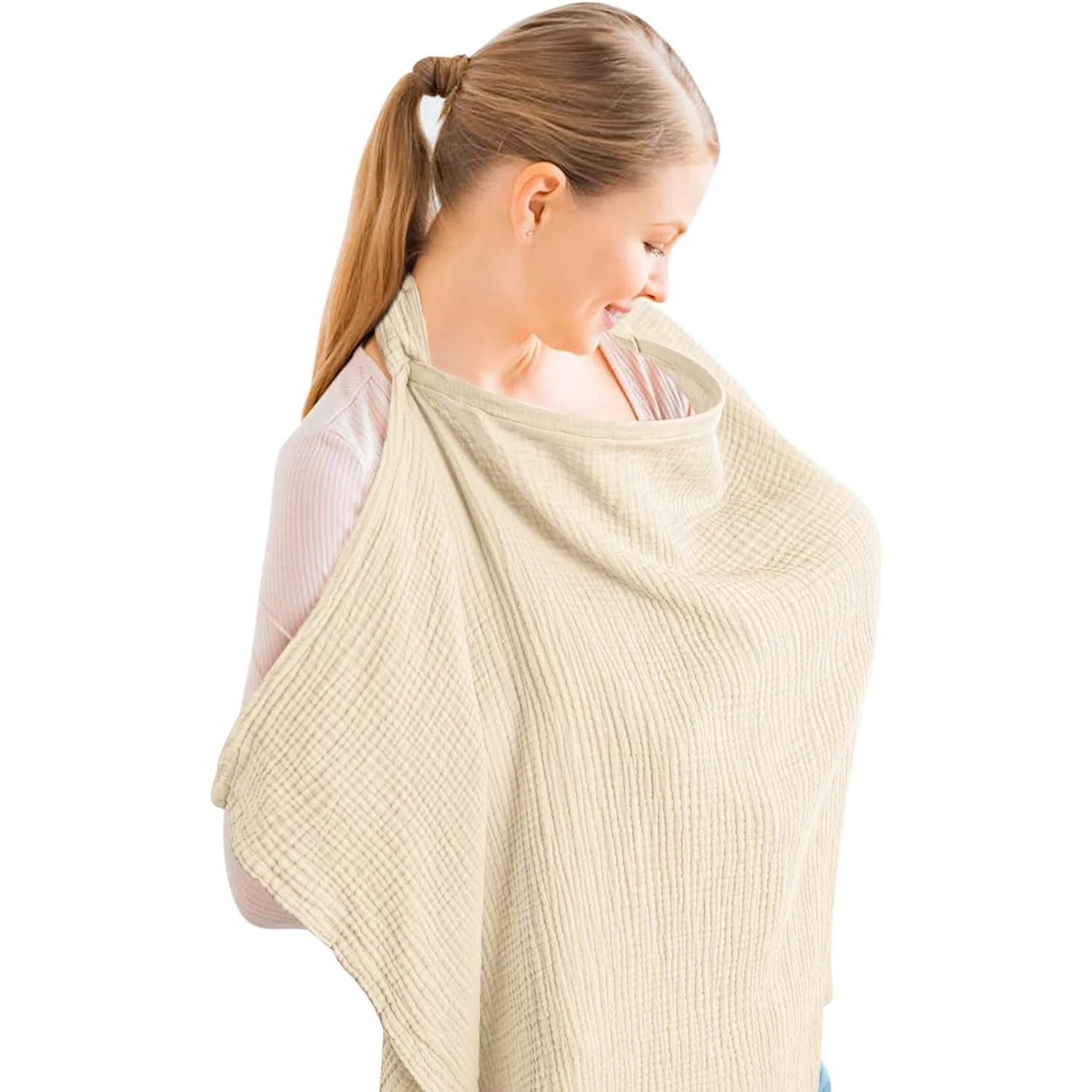 Muslin Nursing Cover with Arch Neckline