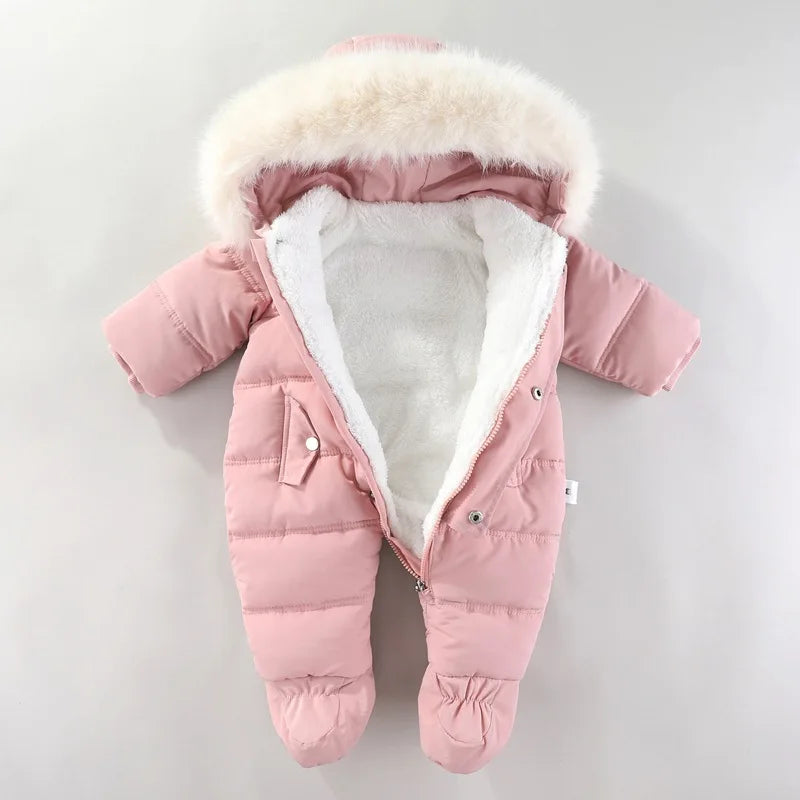 Baby Hooded Snowsuit Romper