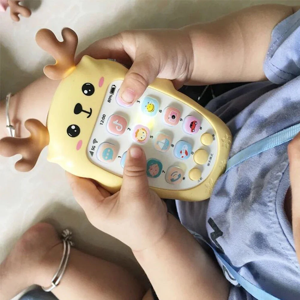 Cartoon Baby Phone Toy with Music & Teether