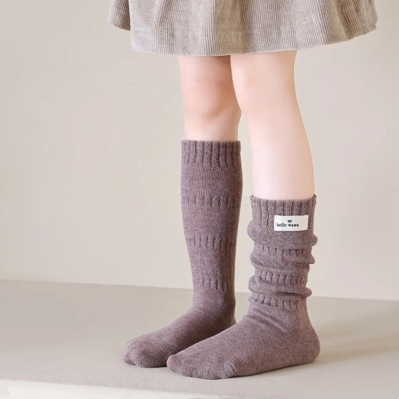 Retro Cotton Knee High Girls Socks