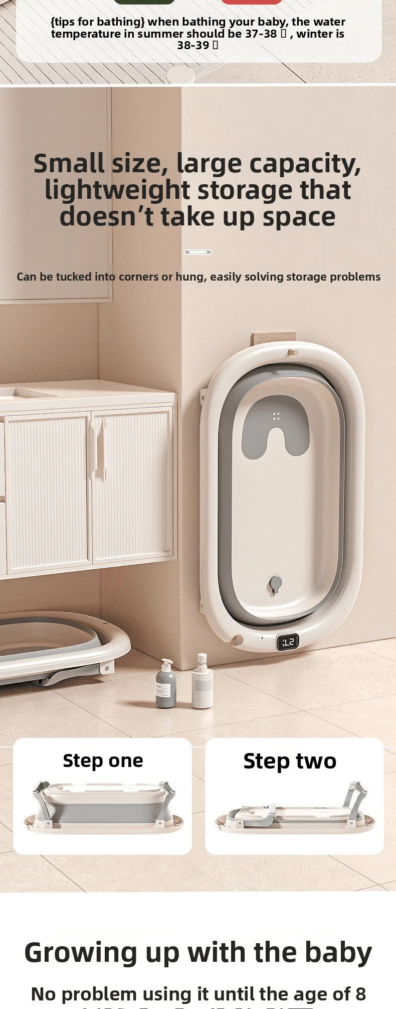 Smart Foldable Baby Bathtub