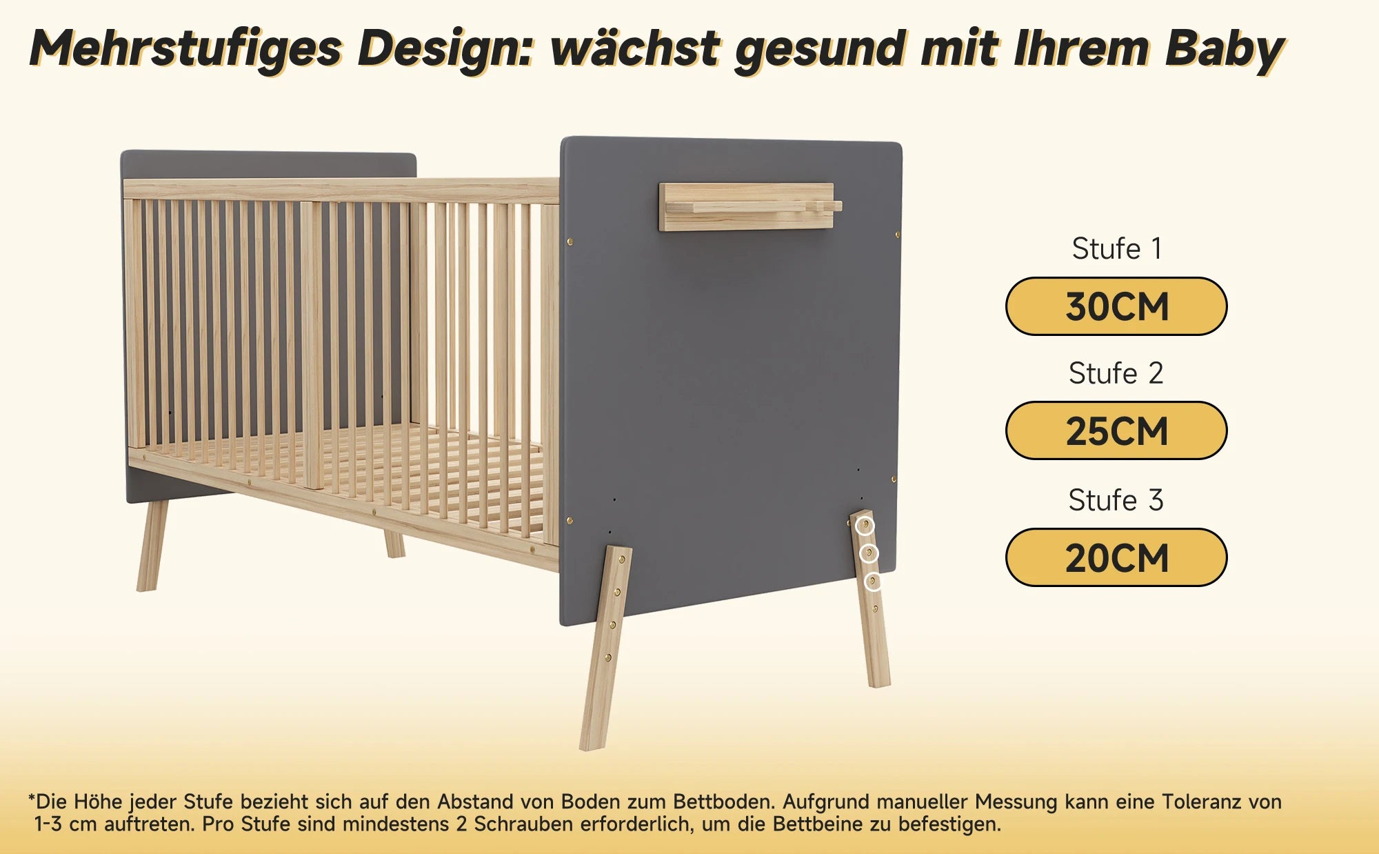 Solid Wood Baby Cot