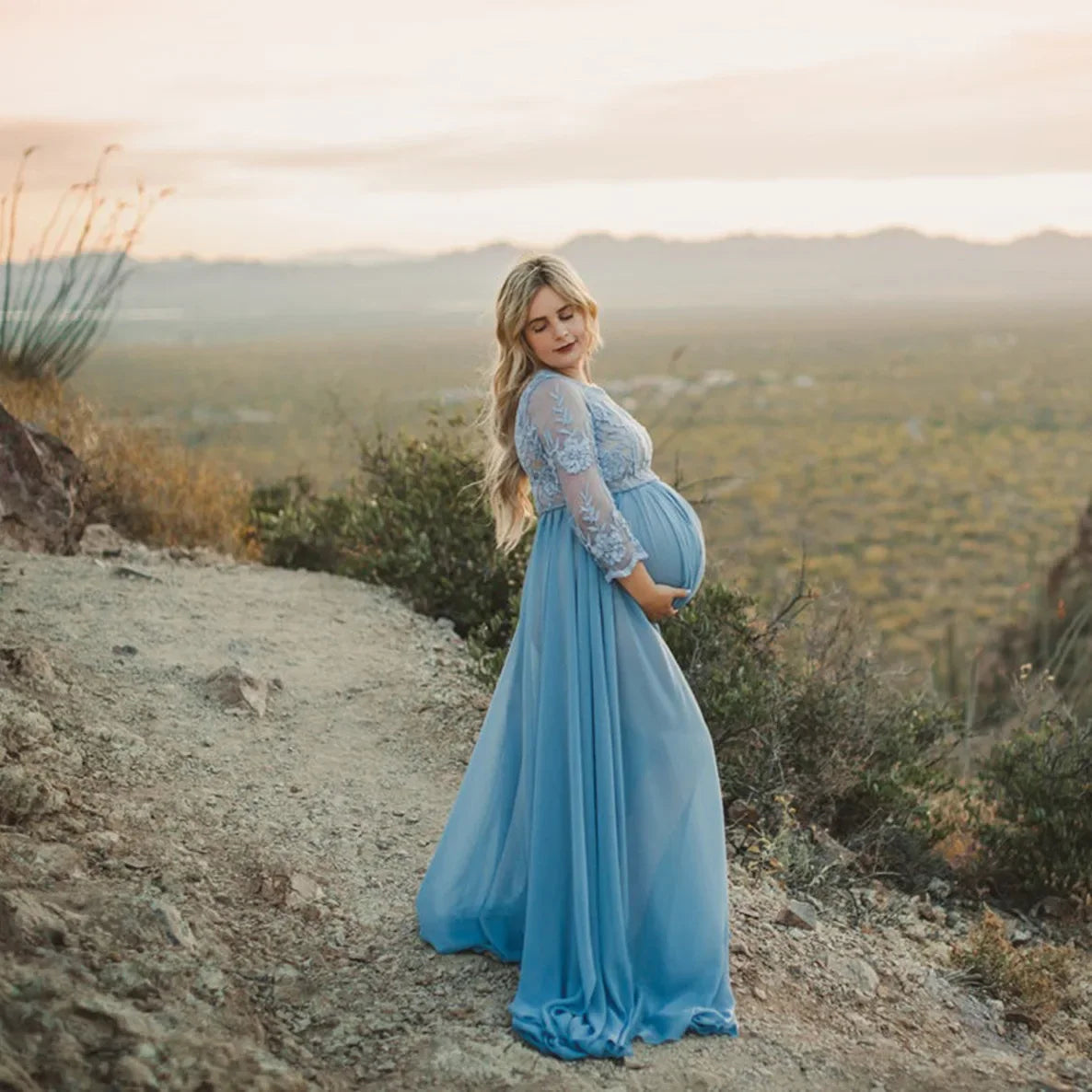 Lace Maternity Photography Dress