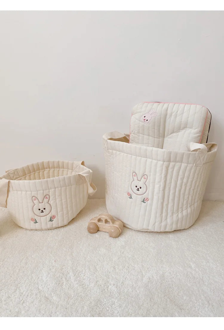 Cotton Embroidery Crib Organizer Mommy Bag