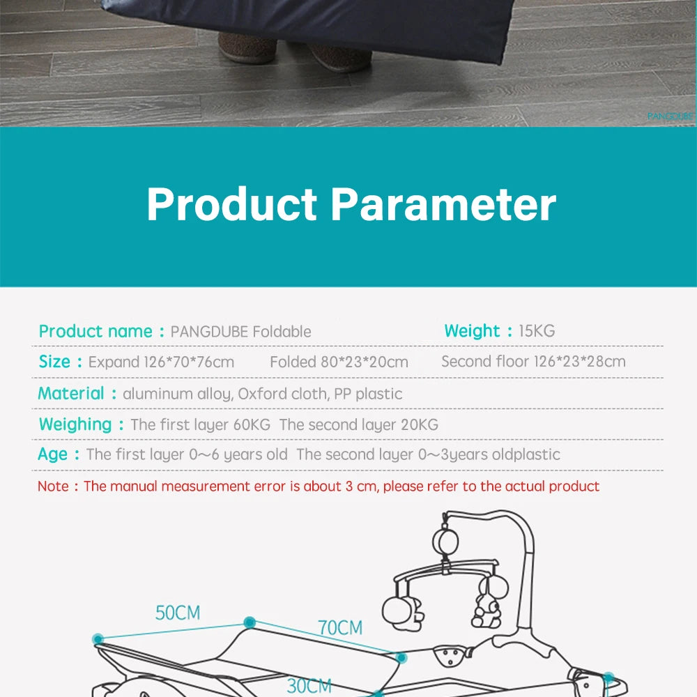 PANGDUBE Foldable Baby Crib