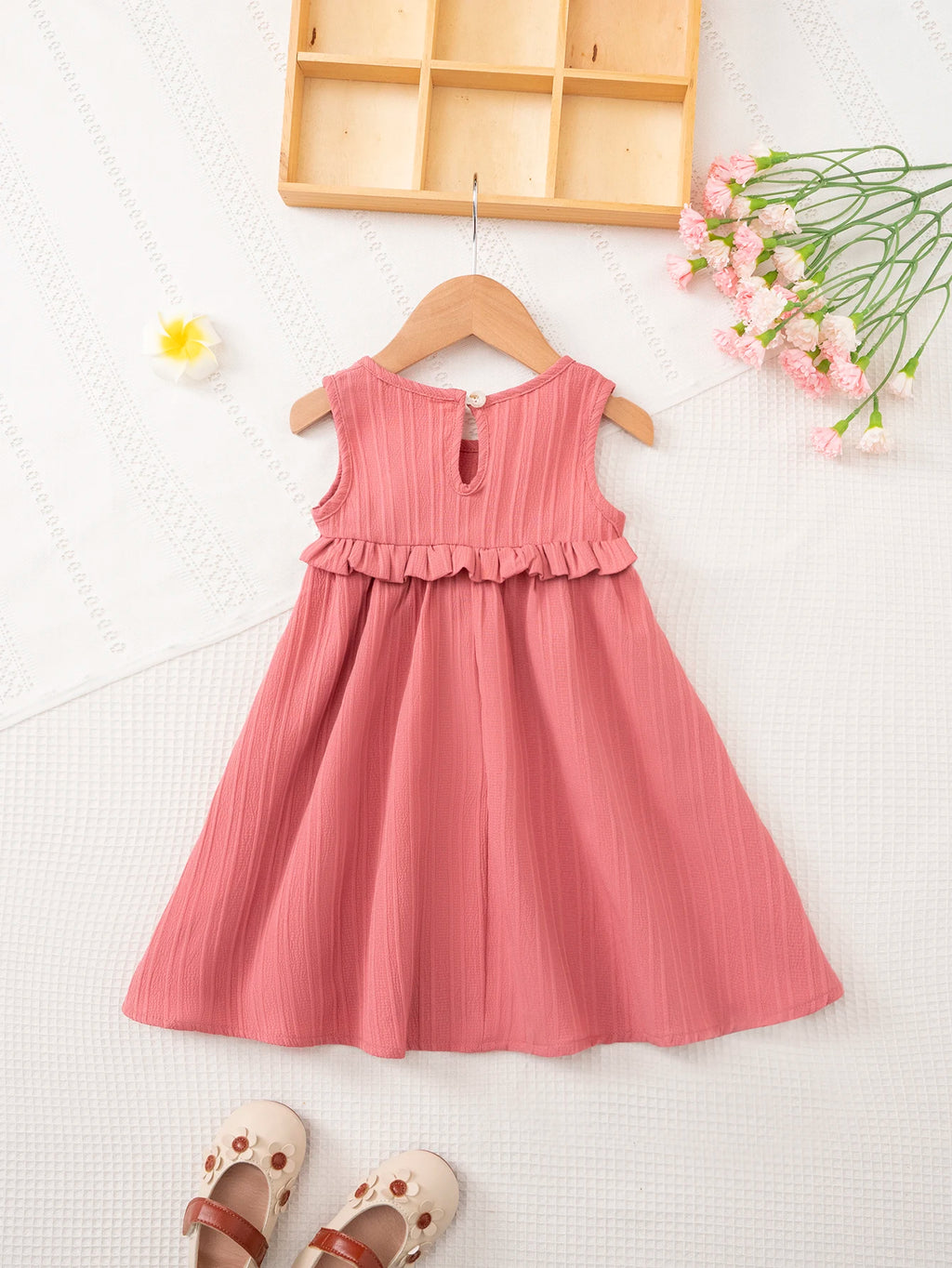 Girls Ruffle Hem Casual Dress