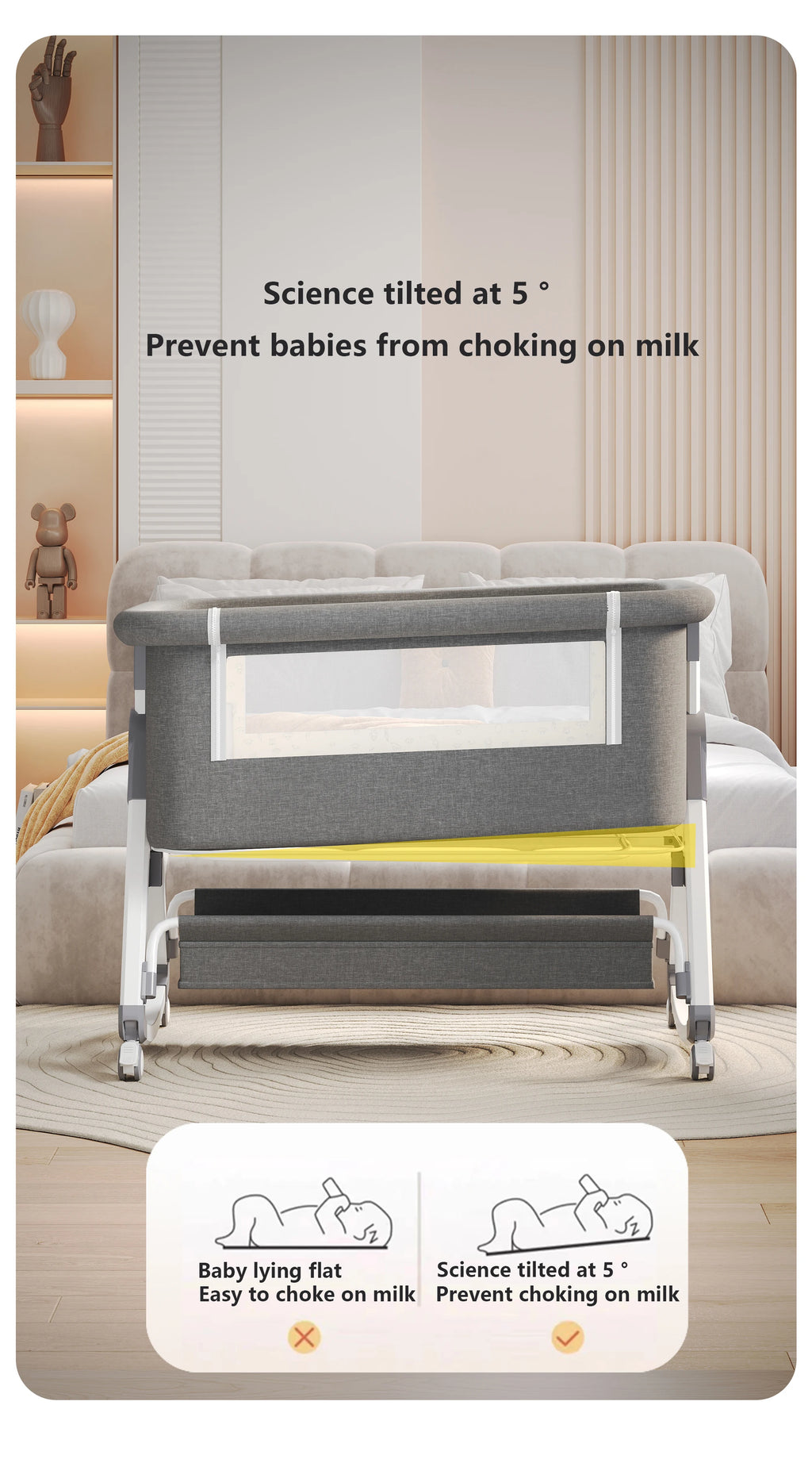 Anti-Mosquito Rocking Baby Crib