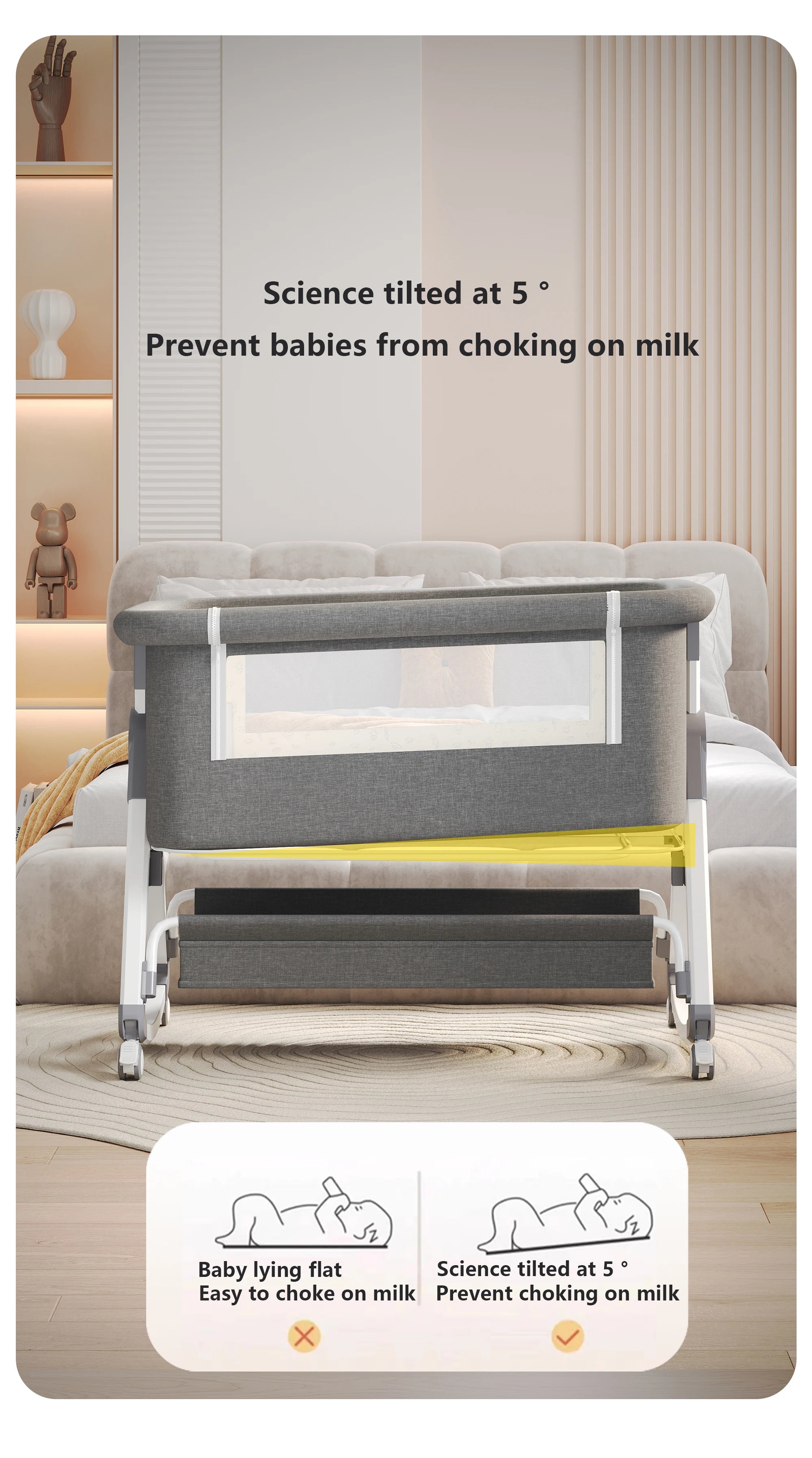 Anti-Mosquito Rocking Baby Crib