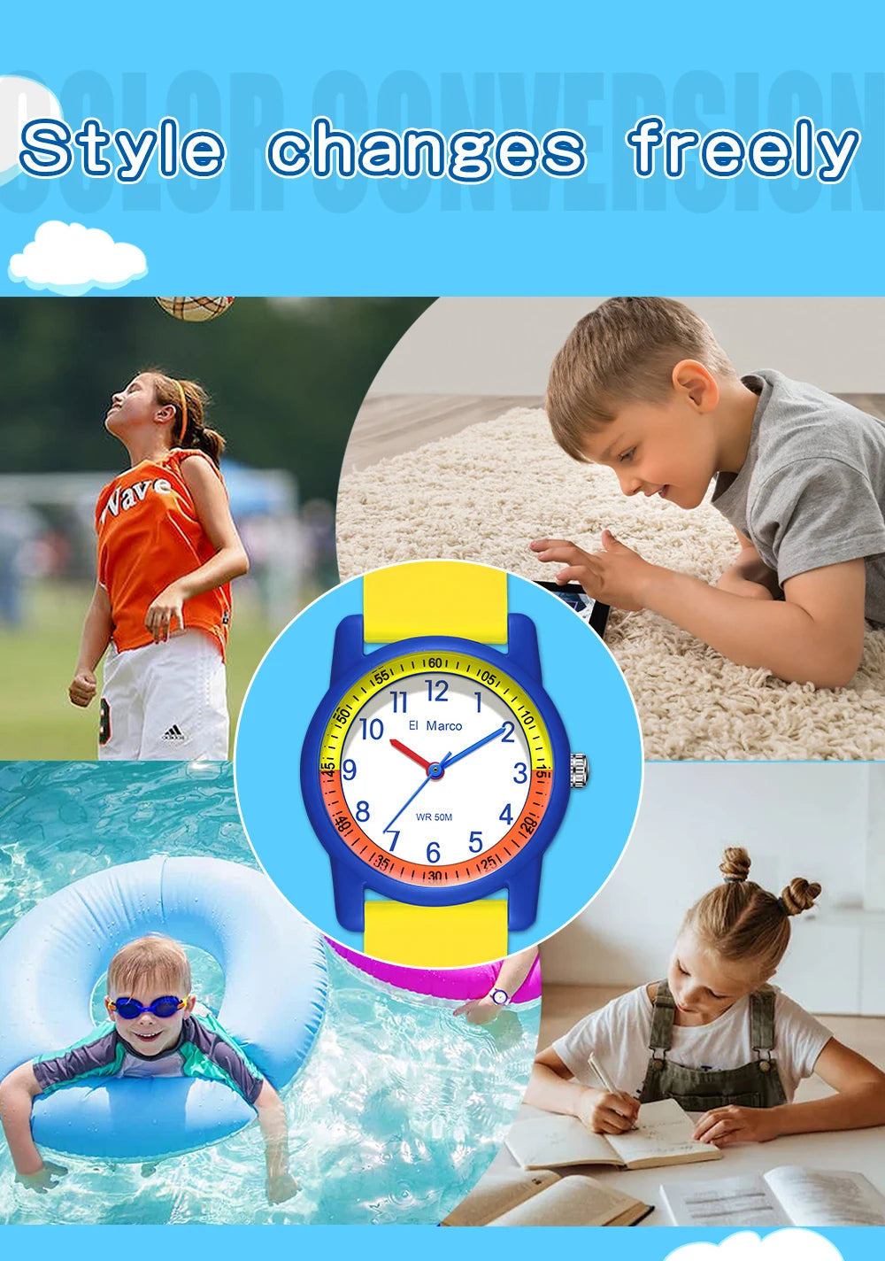 SANDA Kids Sports Quartz Watch