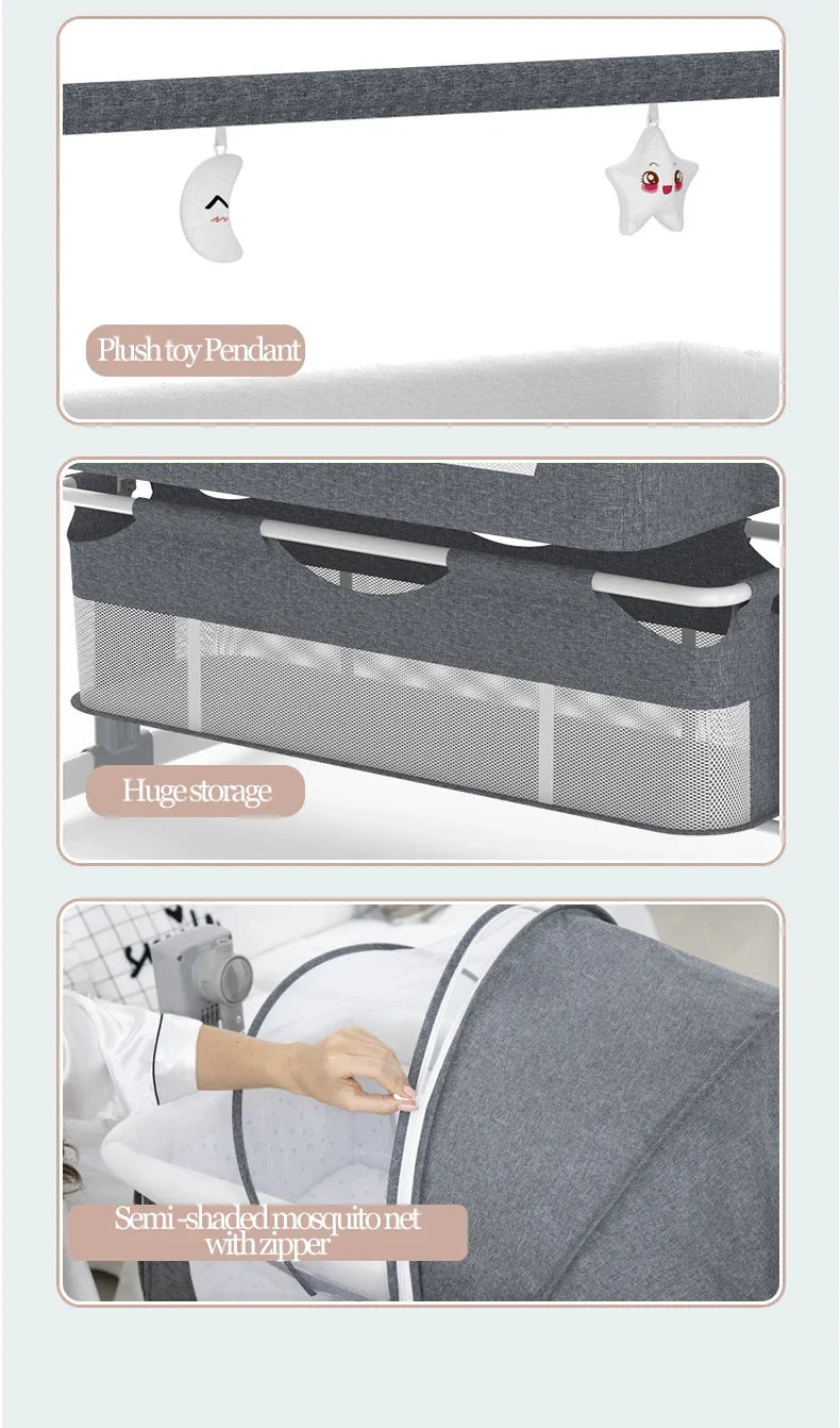 Electric Bluetooth Baby Rocking Crib with Timer
