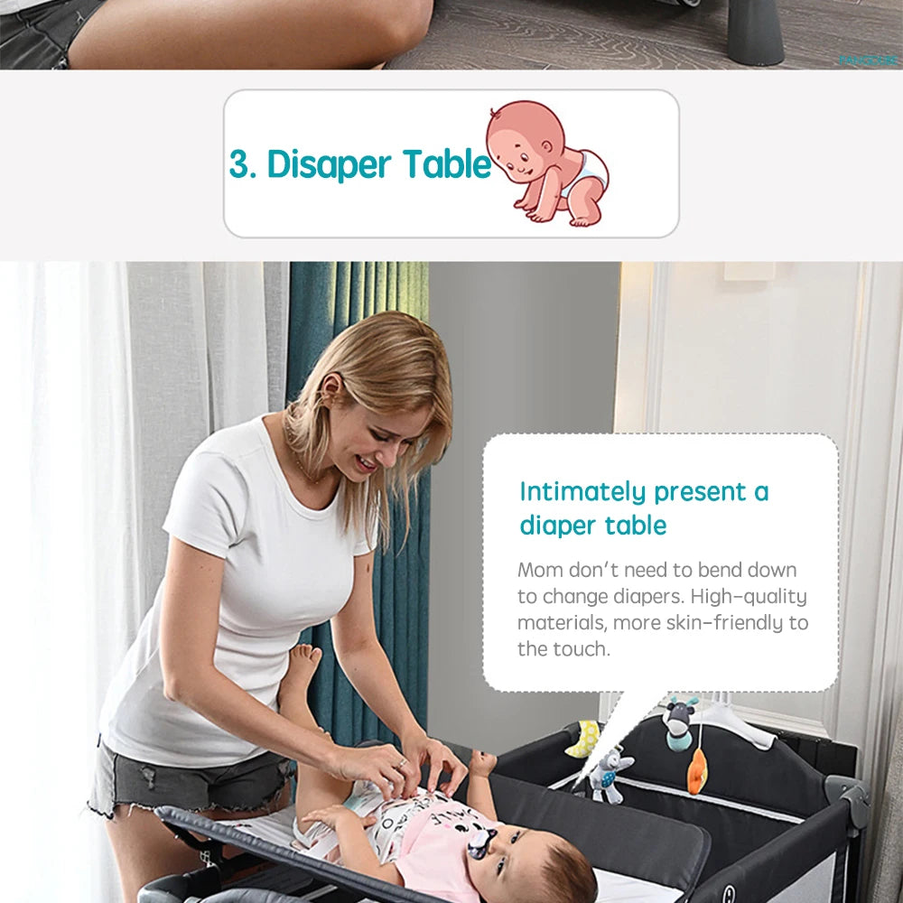PANGDUBE Foldable Baby Crib