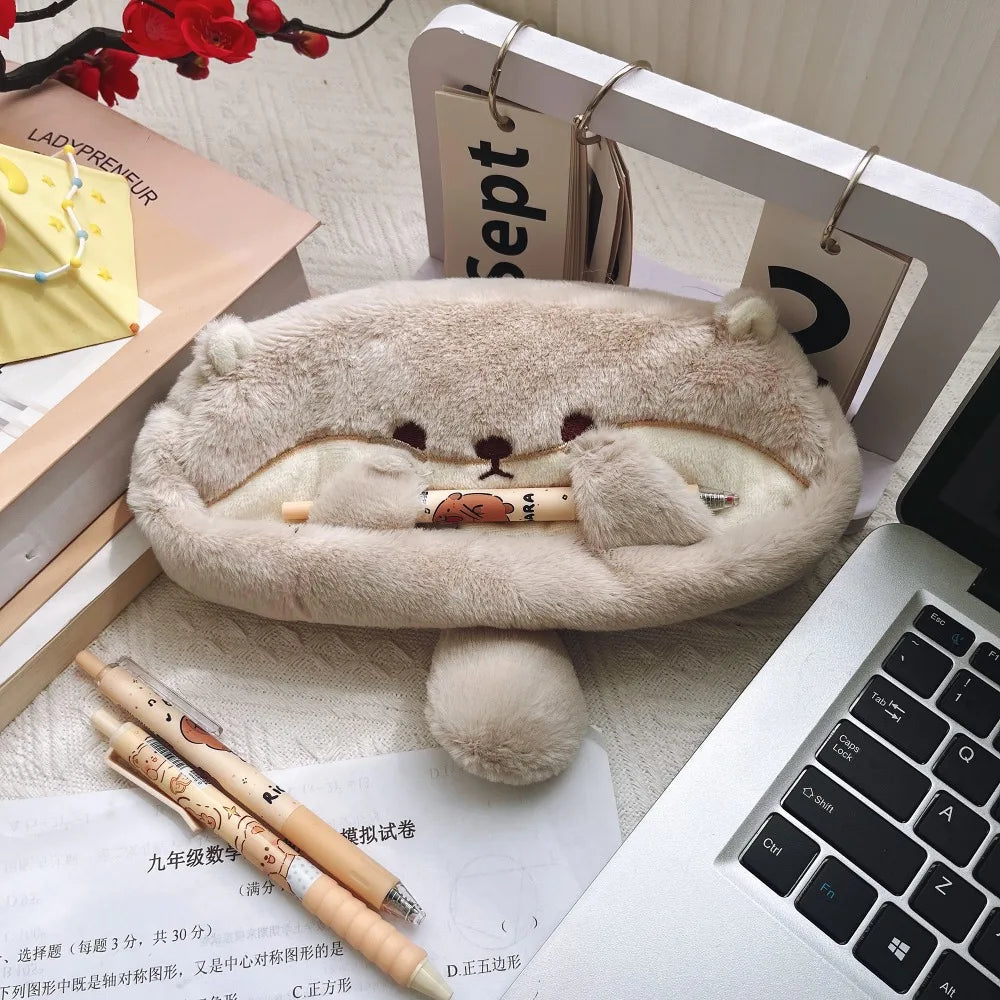 Plush Otter Pen Bag