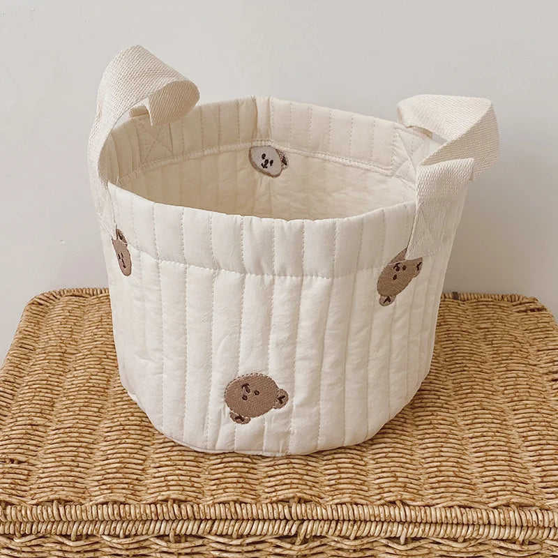 Cotton Embroidery Crib Organizer Mommy Bag