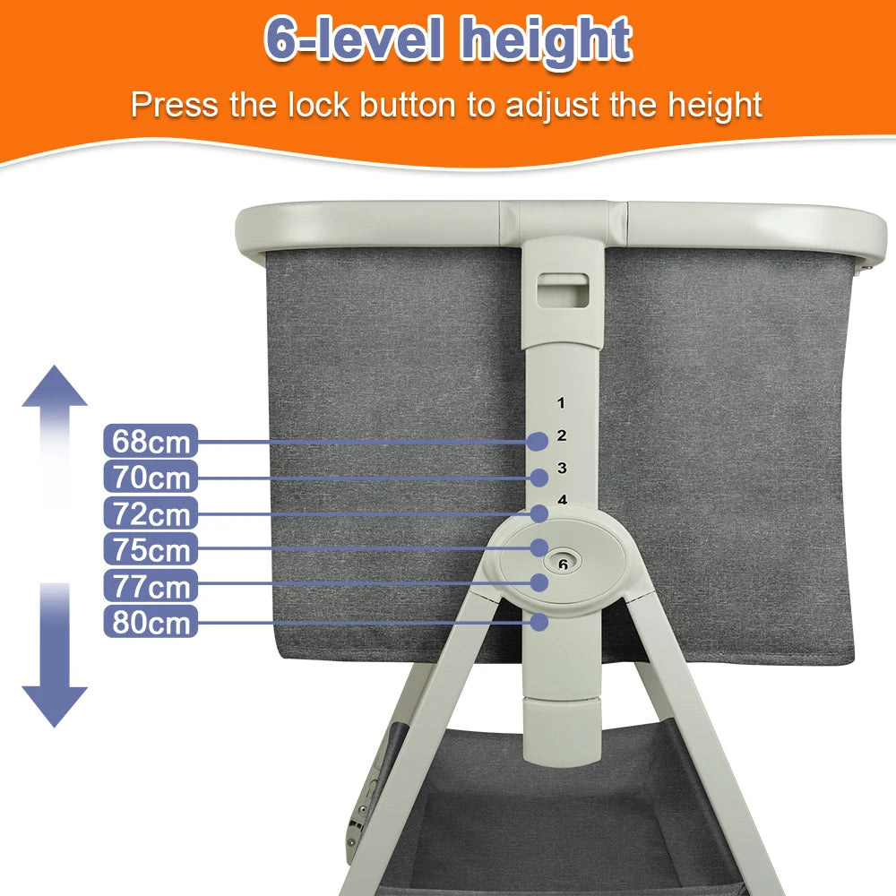 Baby Co-Sleeper Bed with Mattress & Wheels