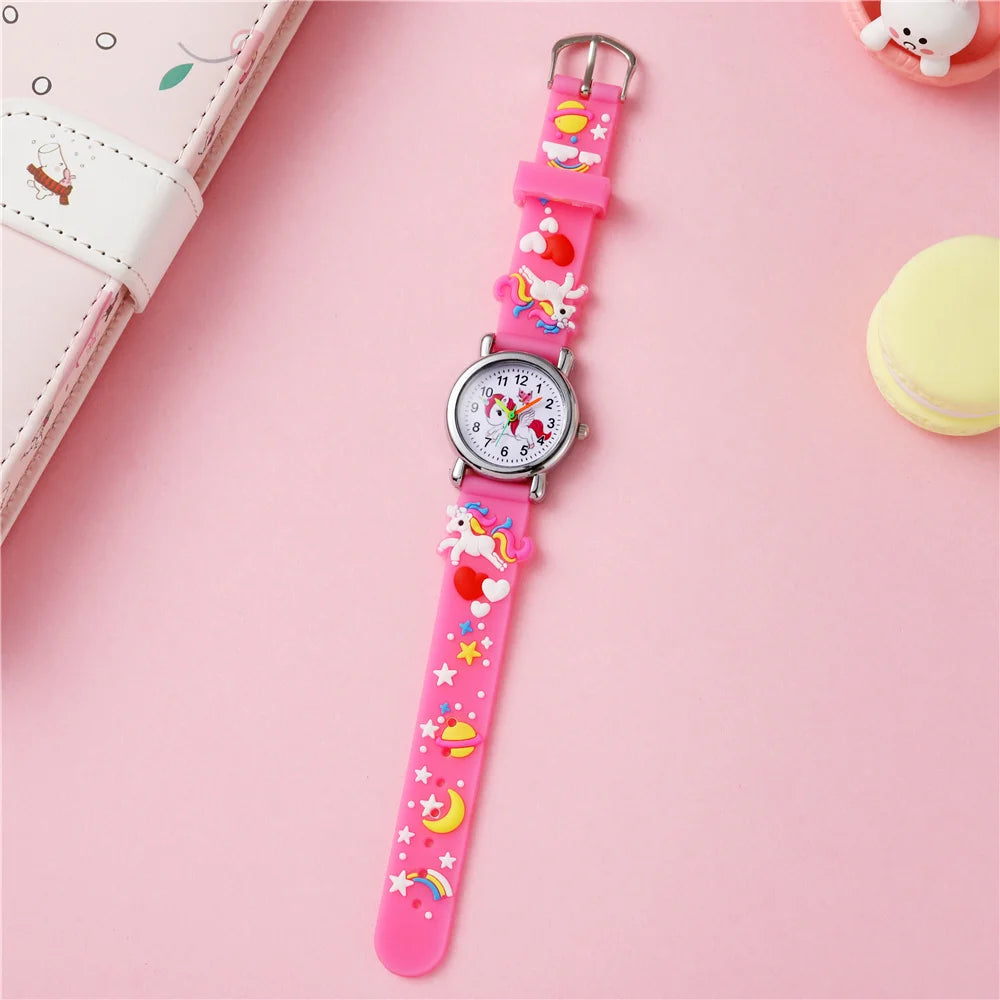 Cute Unicorn Children's watch Candy color Silicone band Cartoon watch