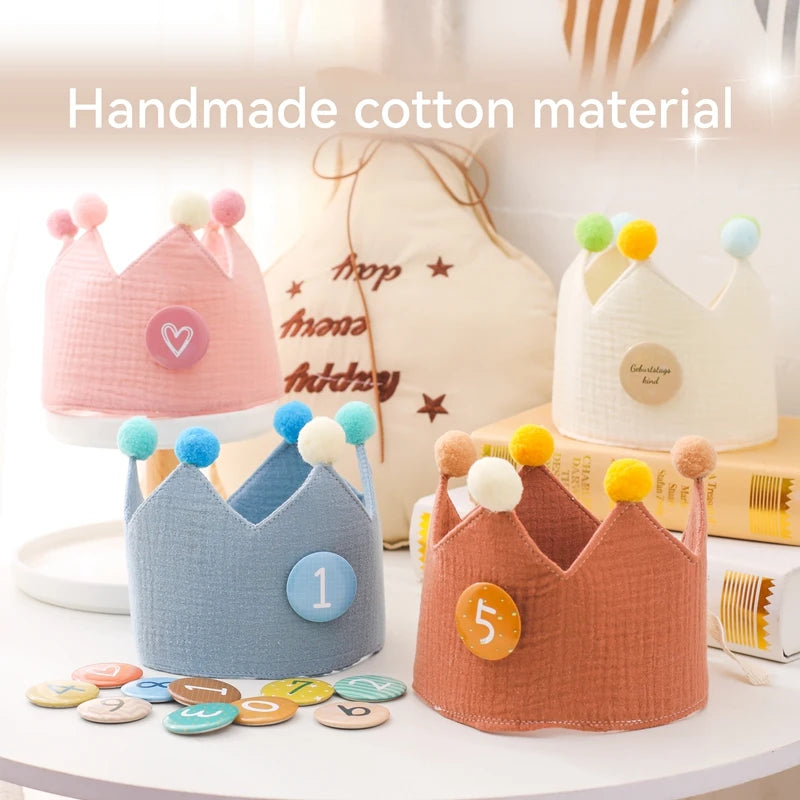 Baby Birthday Crown Hat Set