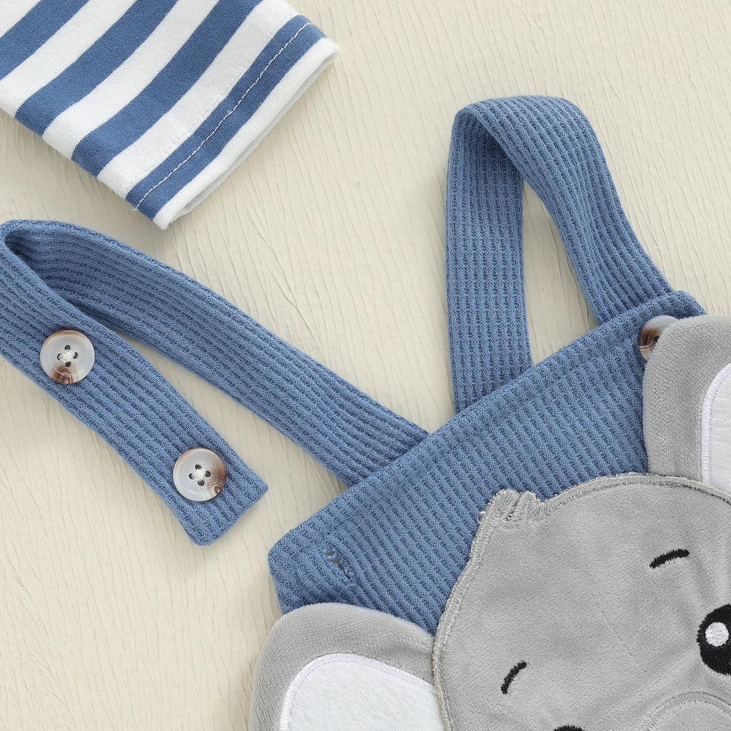 Baby Boy 3-Piece Overalls Set