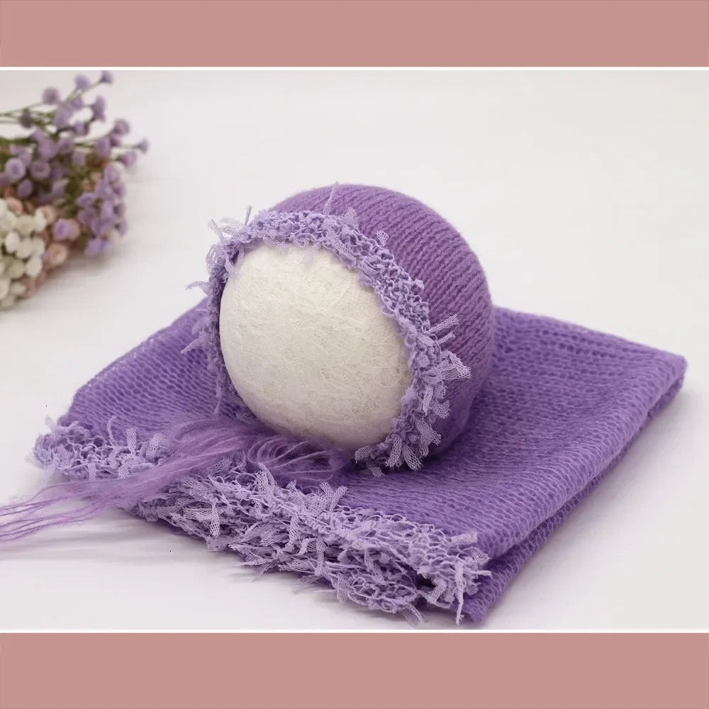 Newborn Knitted Hat & Wrap Set