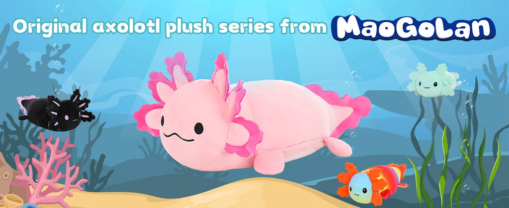 Axolotl Plush with 3 Baby Axolotls