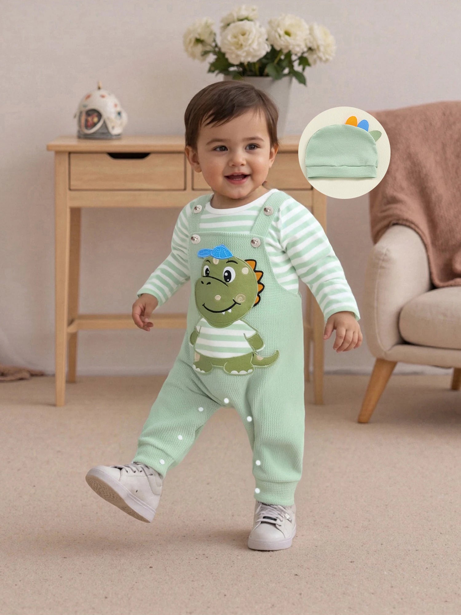 Baby Boy 3-Piece Overalls Set