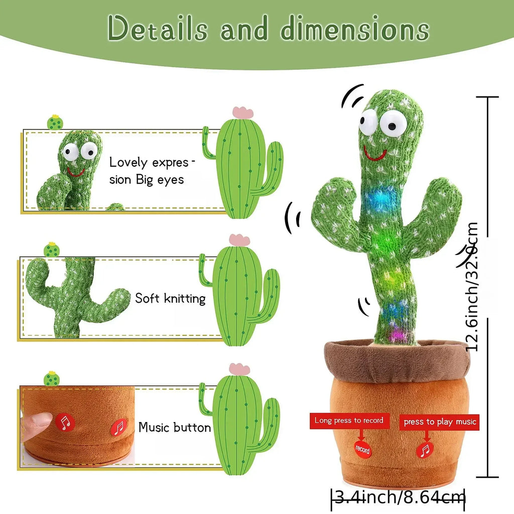 Dancing Cactus Talking Plush Toy with Voice Changer