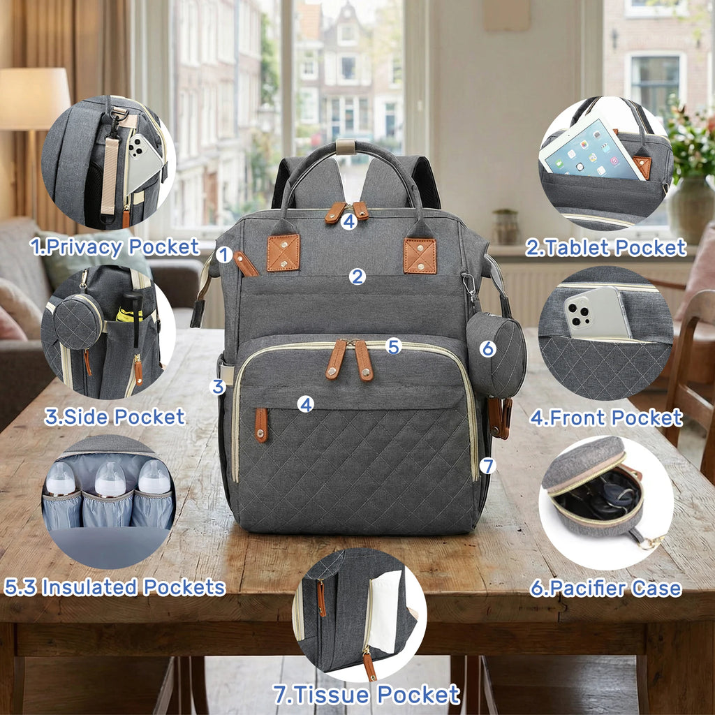 Diaper Backpack with Changing Pad