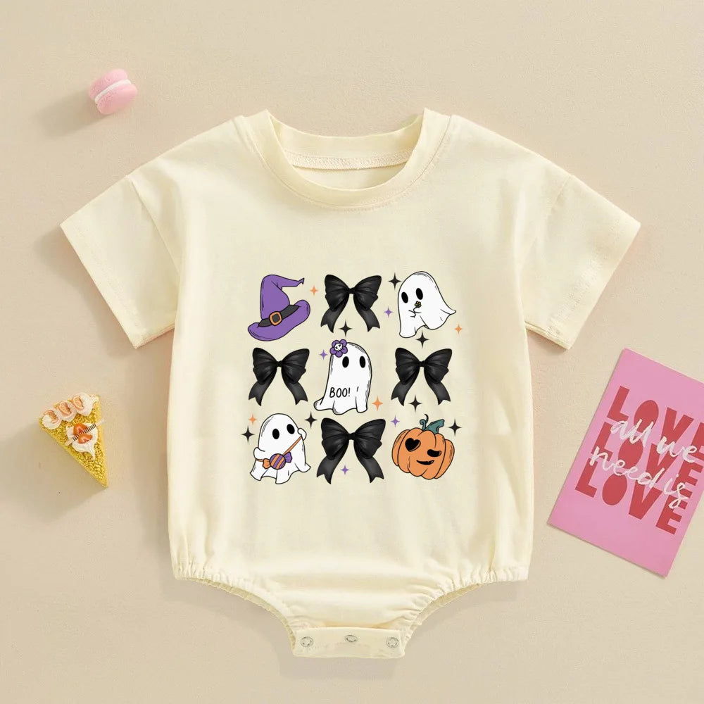 Cute Halloween Ghost Bubble Romper