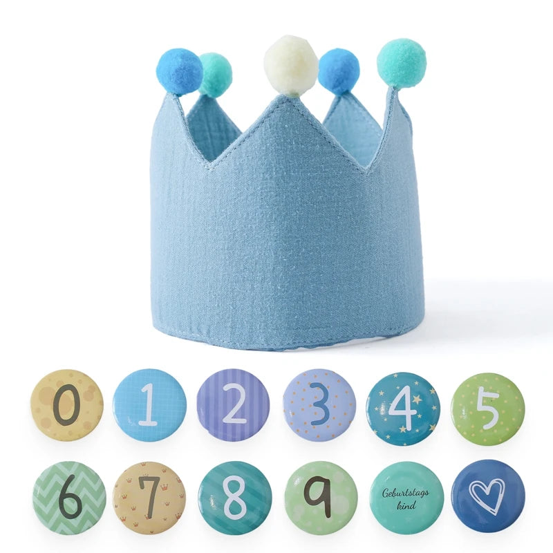 Baby Birthday Crown Hat Set