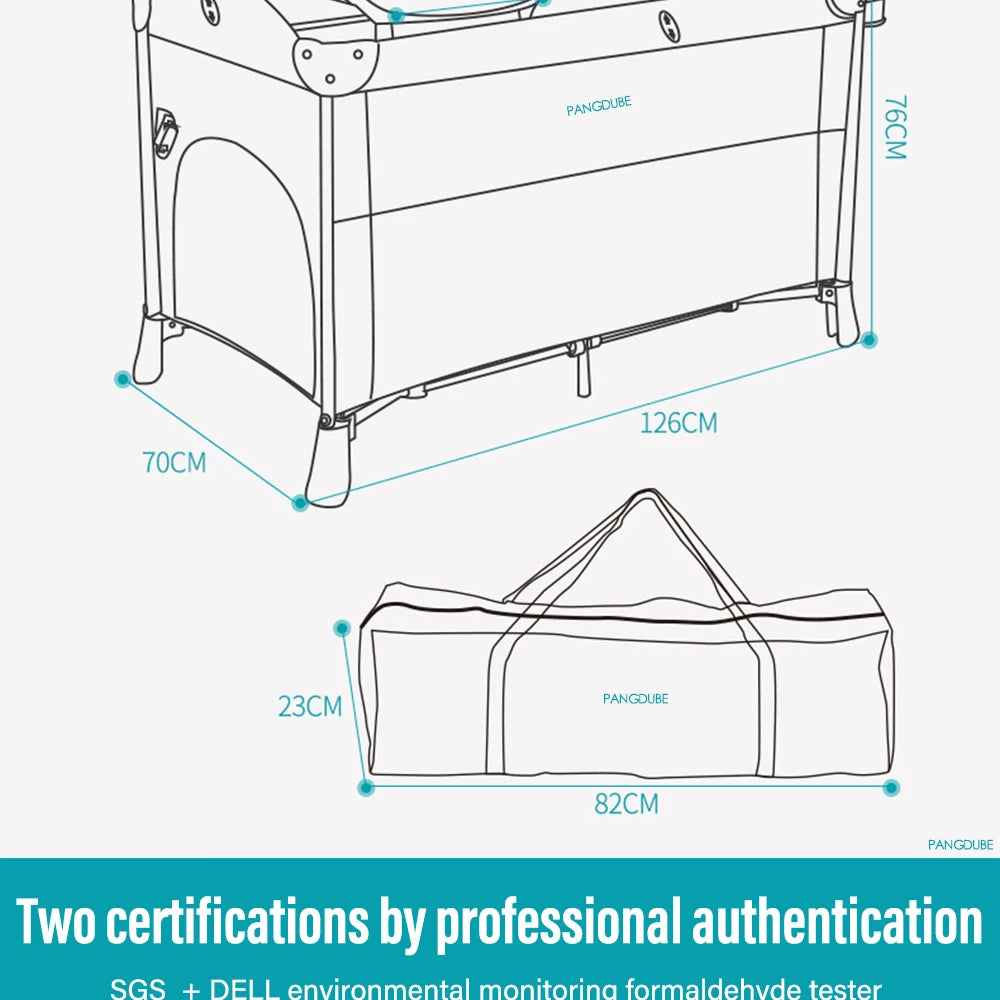 PANGDUBE Foldable Baby Crib