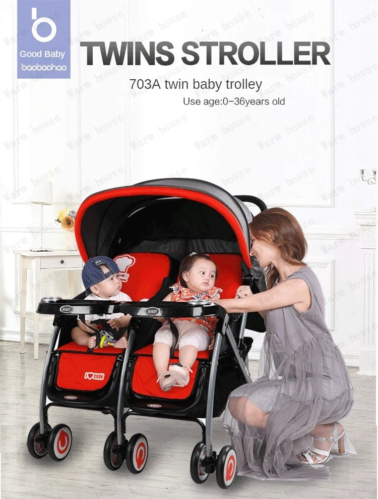 Foldable Twin Baby Stroller