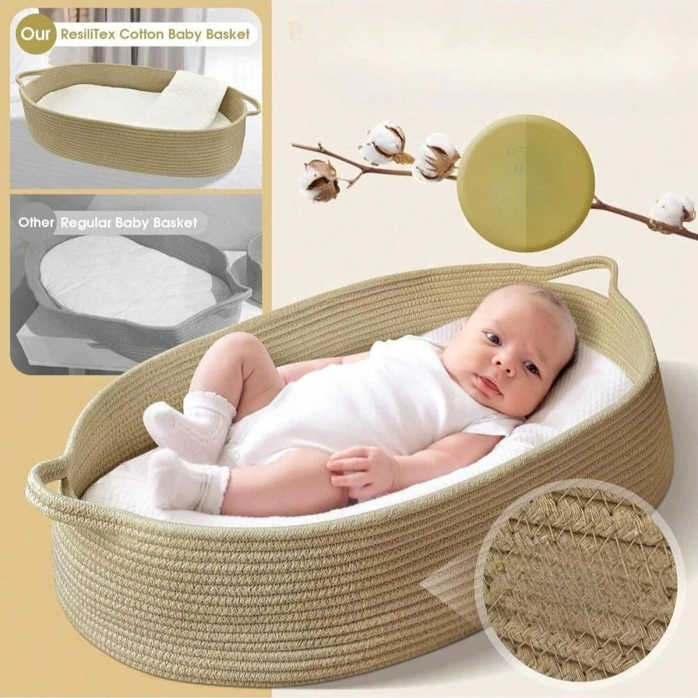 Baby Woven Changing Basket with Pads