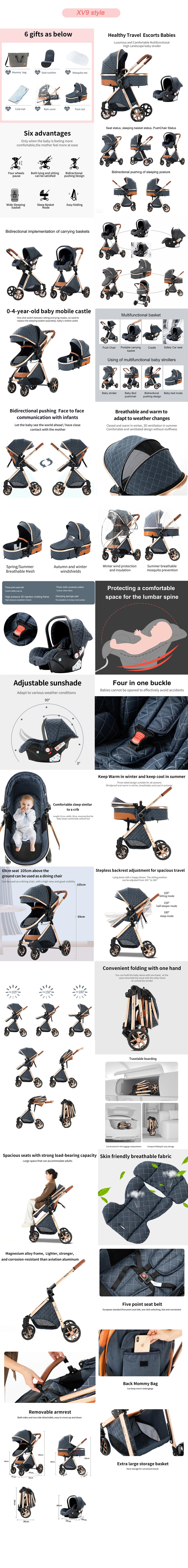 Multifunctional Portable Baby Stroller