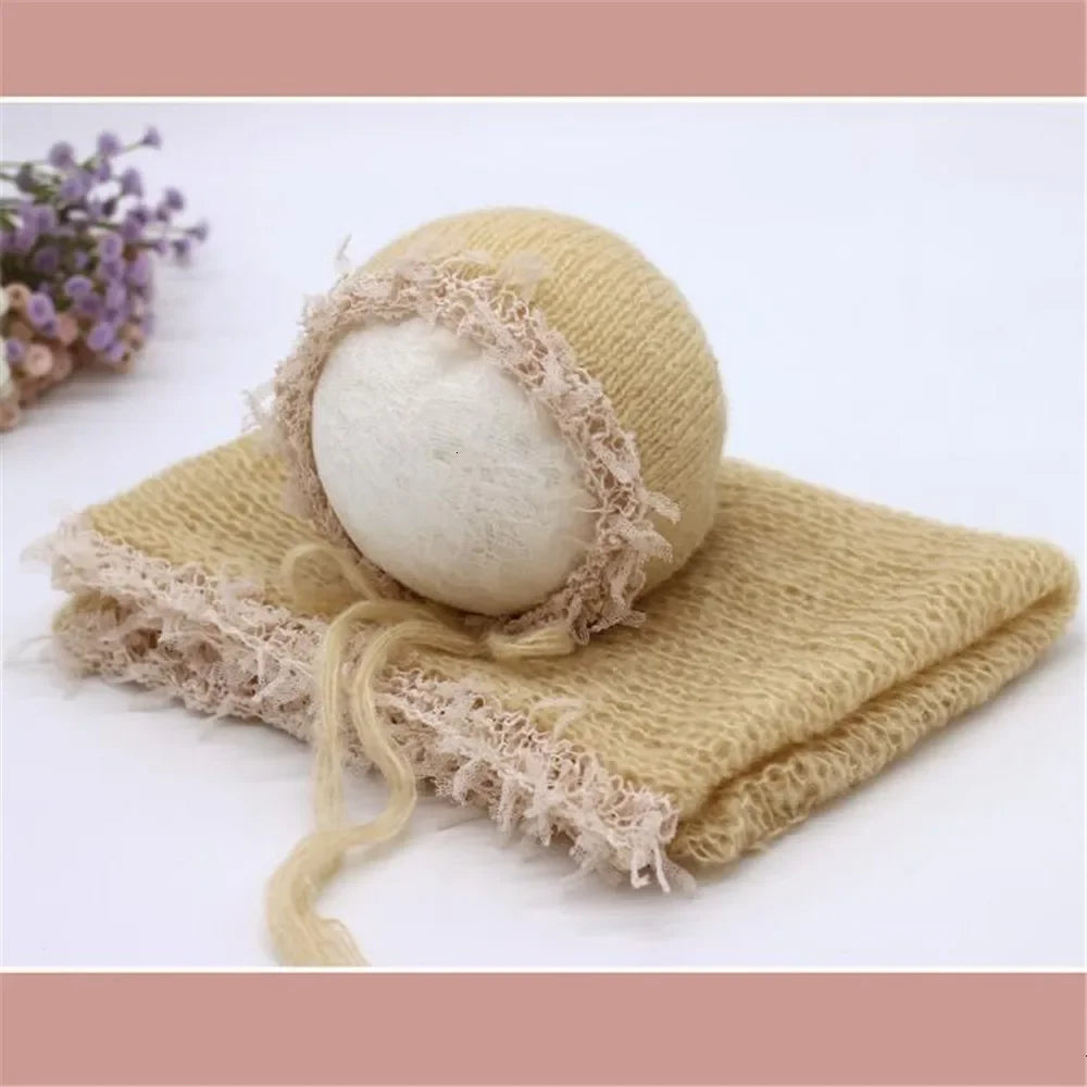 Newborn Knitted Hat & Wrap Set