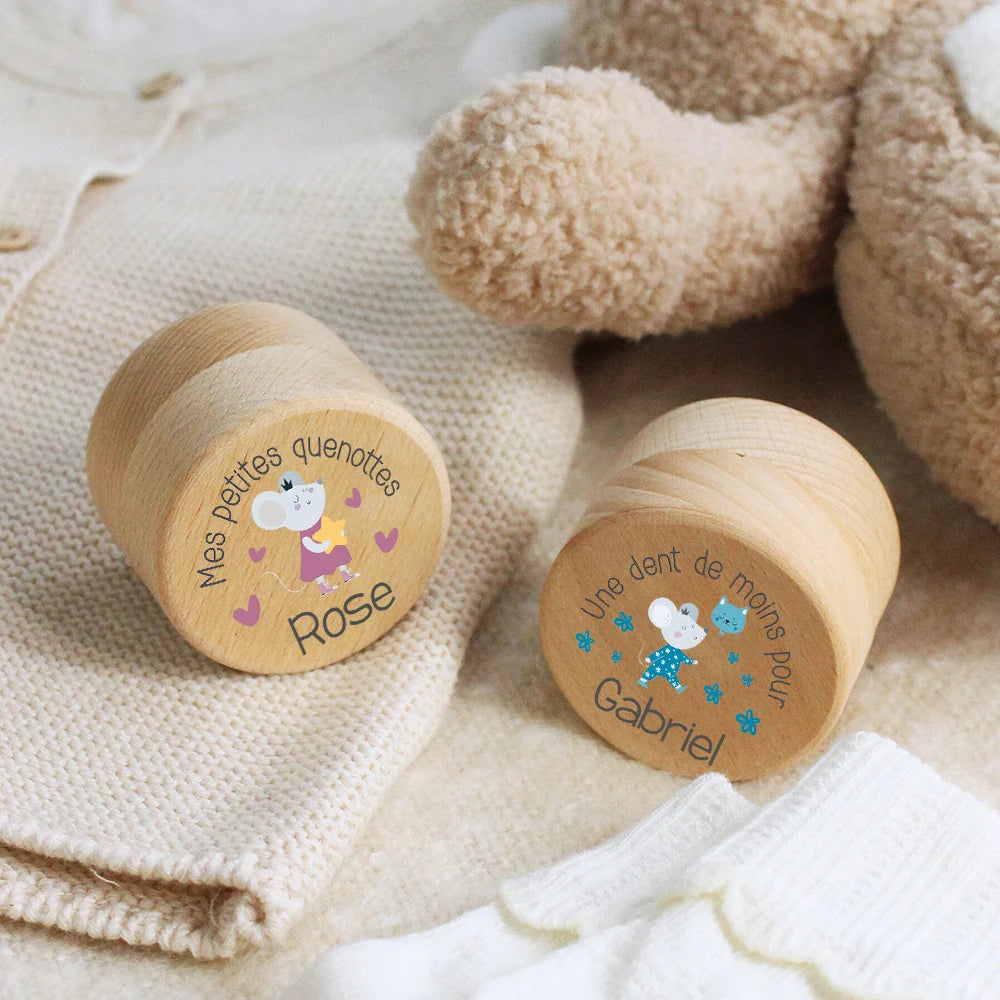 Wooden Baby Tooth Trinket Box