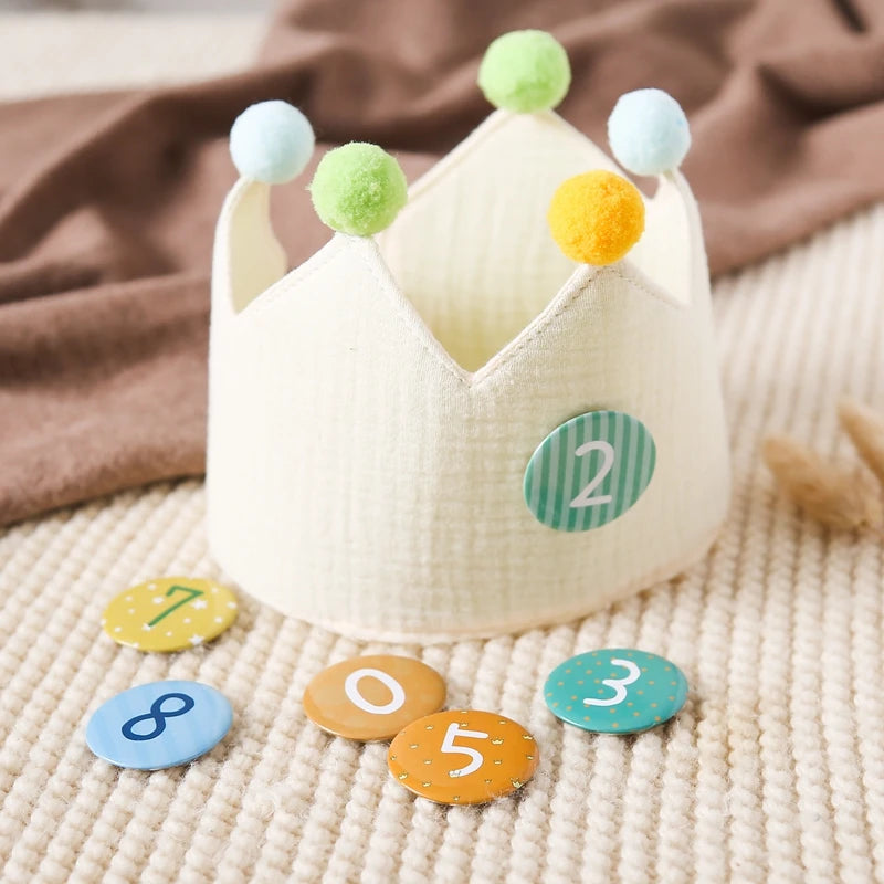 Baby Birthday Crown Hat Set