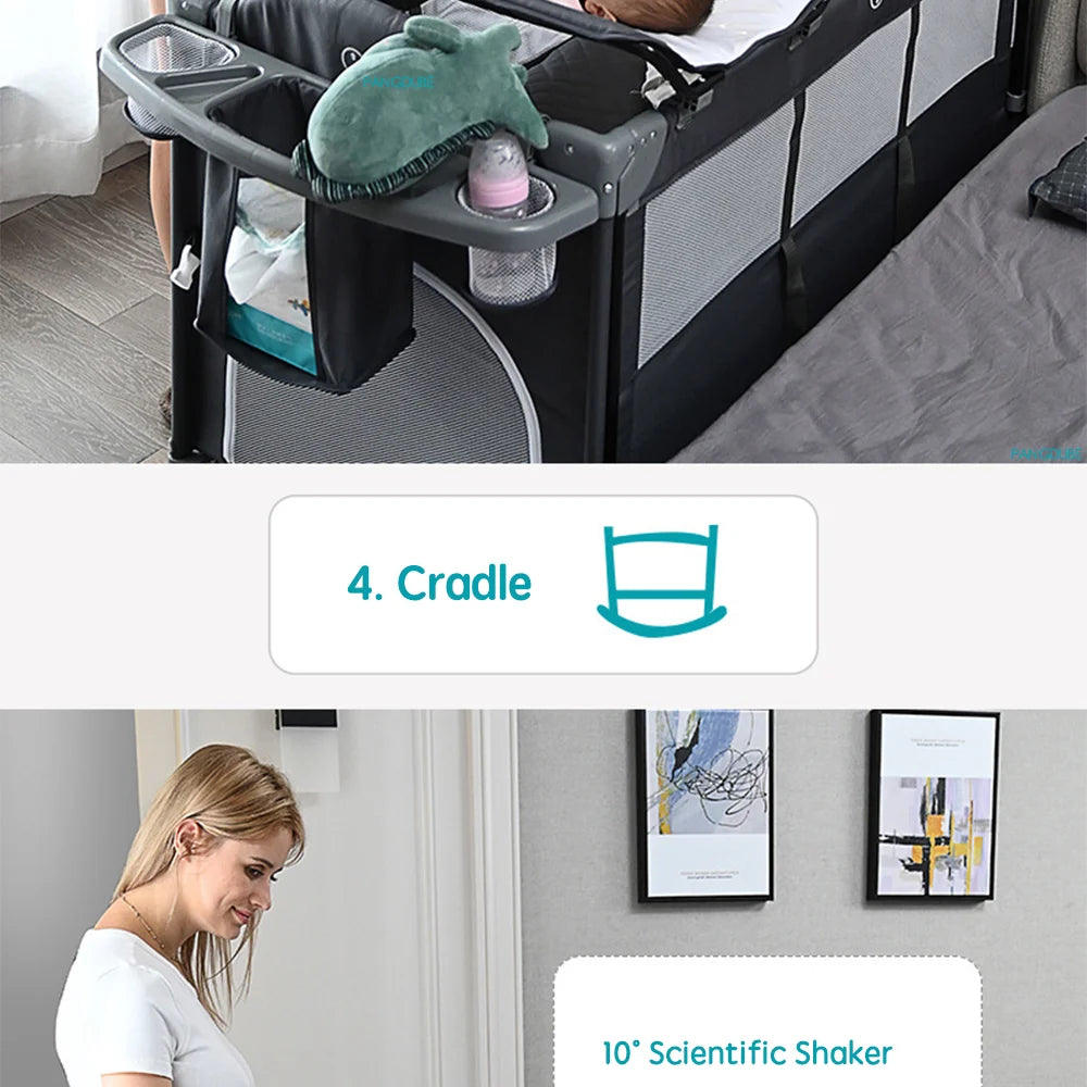 PANGDUBE Foldable Baby Crib