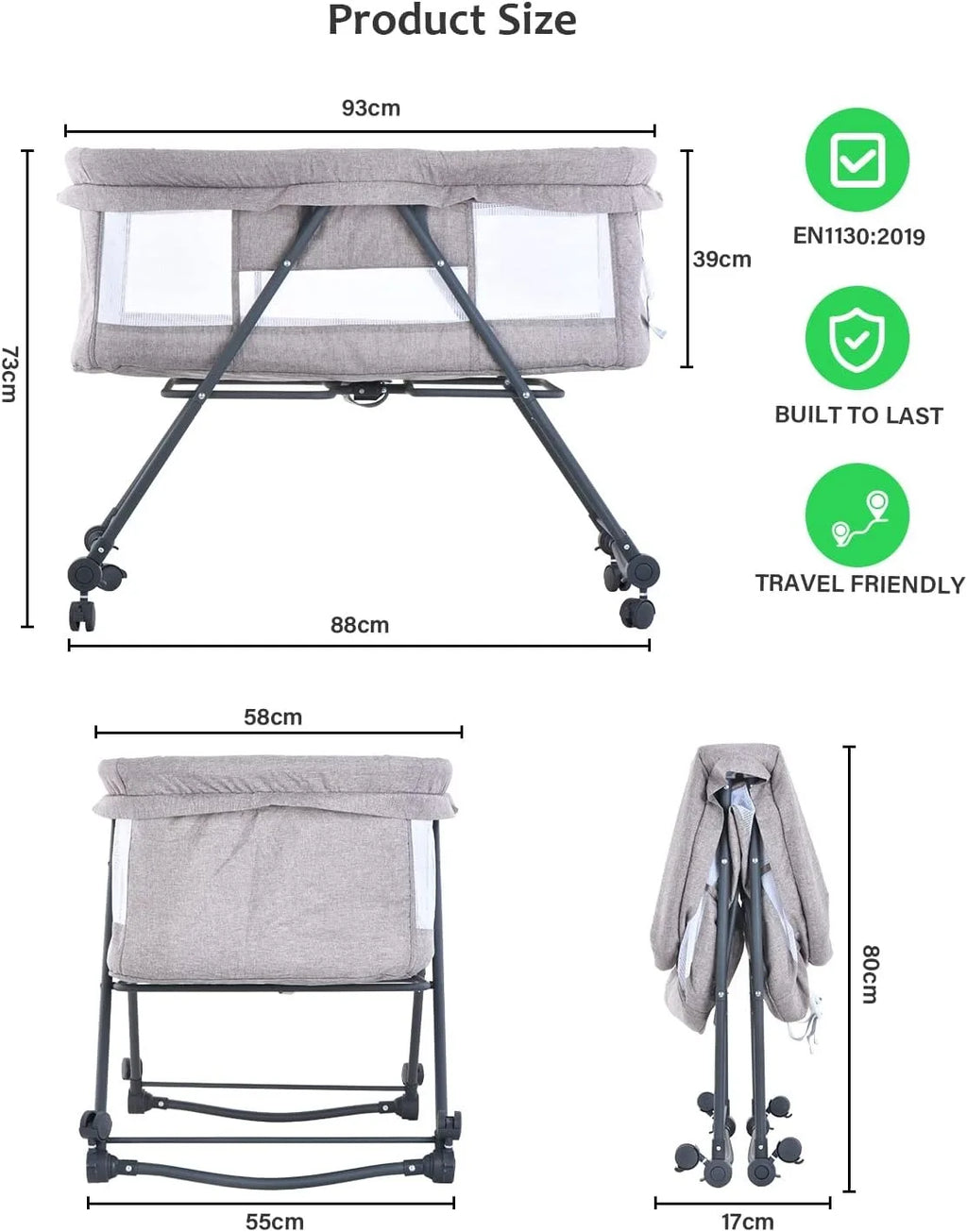 Foldable Rocking Baby Crib